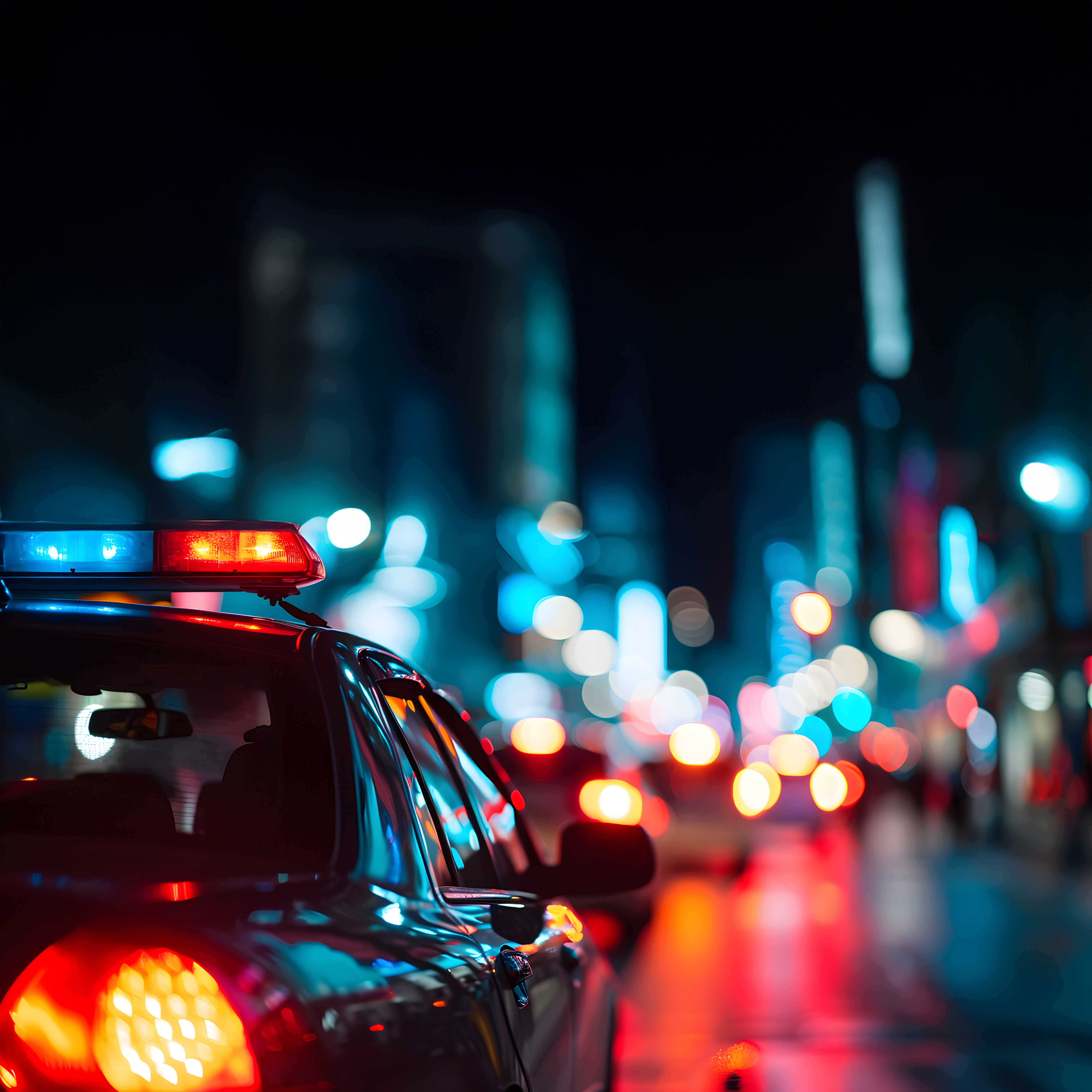 police car at night