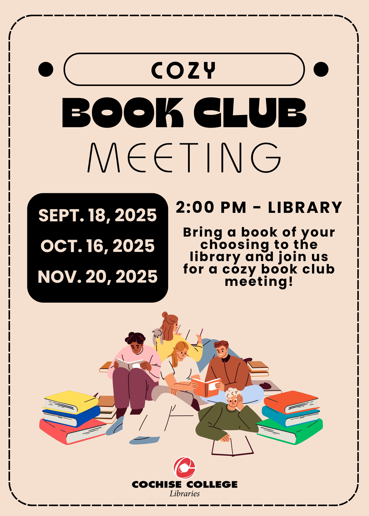 Informational Flyer Cozy Book Club