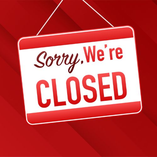 Graphic of a sign reading 'College Closed'